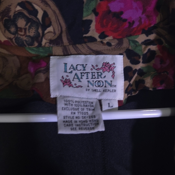 Lacy After Noon Open Front Cardigan Size Large WhimsiGoth Vintage 80s beaded - Picture 3 of 7